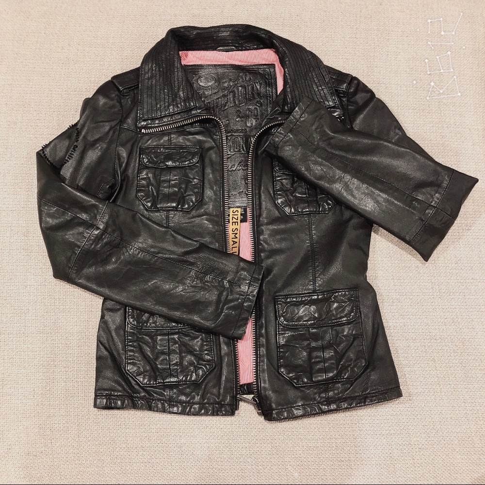 SuperDry Women Leather Jacket